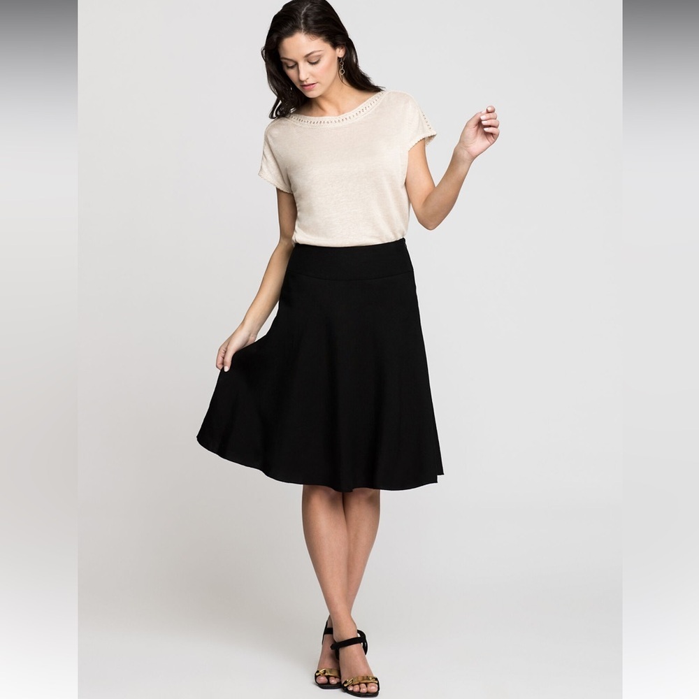 NWT Nic+Zoe summer fling flirt skirt Black Onyx size 0 linen blend